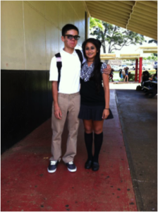 Freshman Andrew Miller dressed up as a dead school guy and sophomore Hannah Martinez dressed up as a dead school girl.